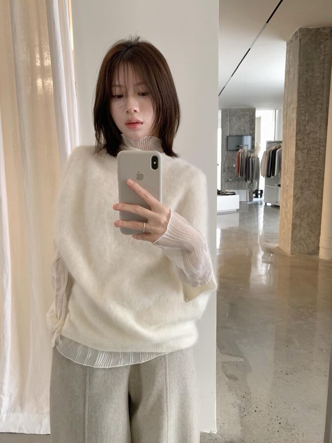 Korean Sheer Mesh Layering Top view 4