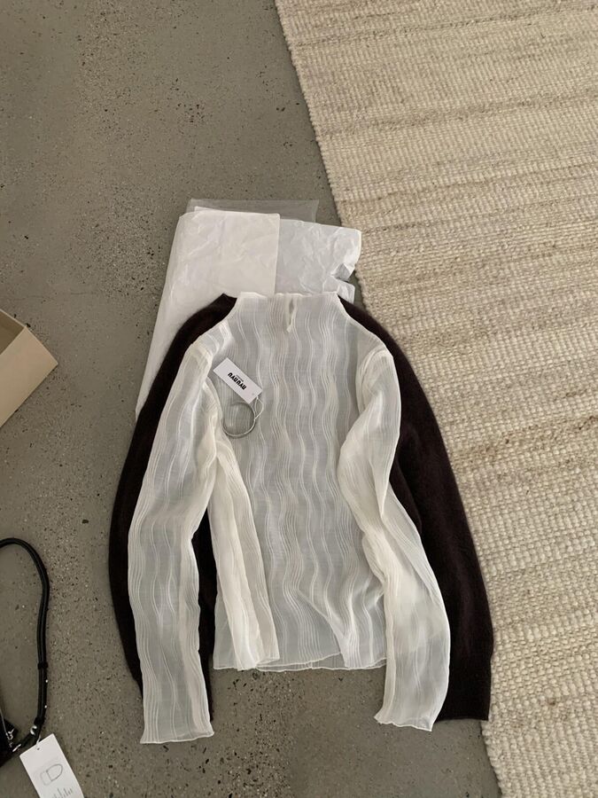 Korean Sheer Mesh Layering Top view 5