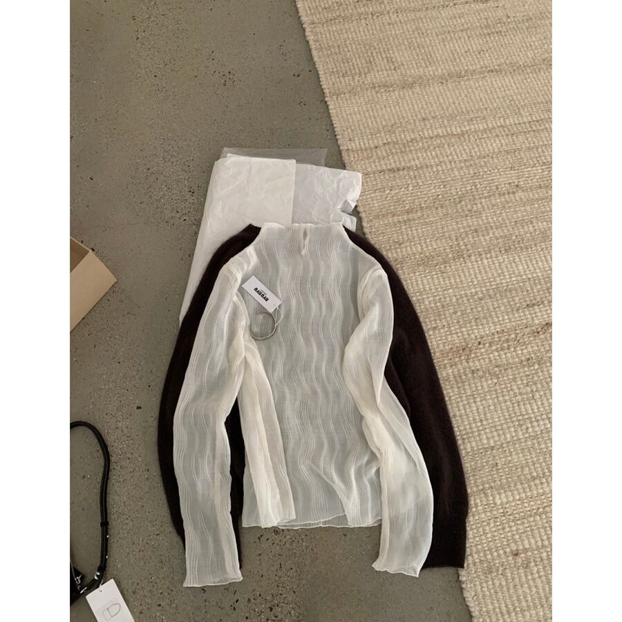 Korean Sheer Mesh Layering Top view 6
