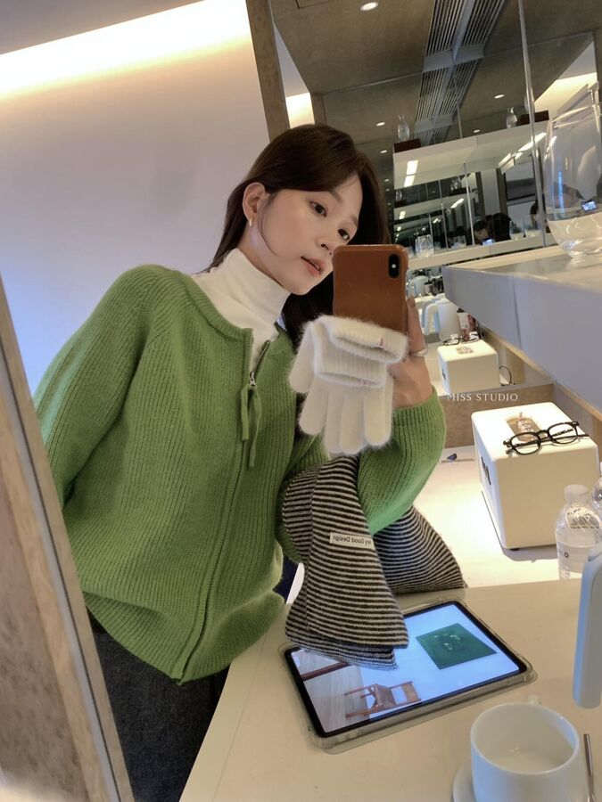 Ribbed Zip Cardigan Sweater view 5