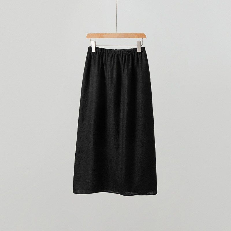 Linen A Line Midi Skirt view 7
