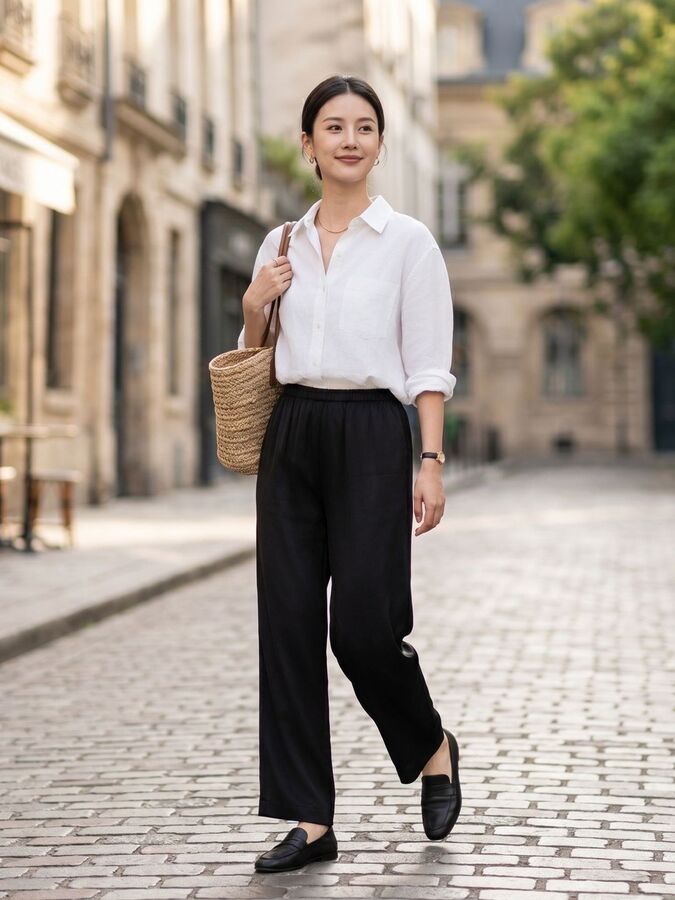 Silk Straight Leg Pants
