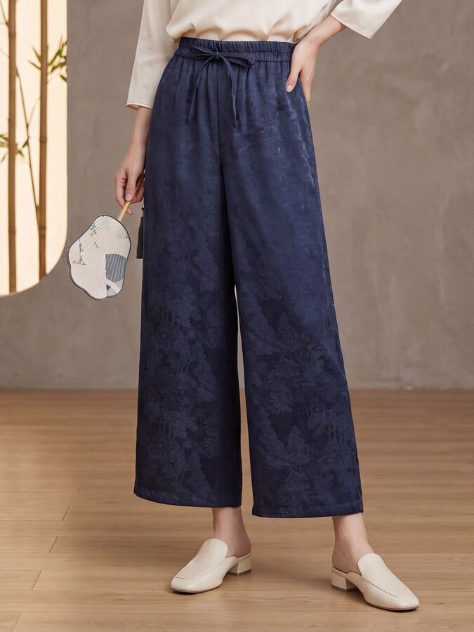 Silk Straight Leg Pants view 2