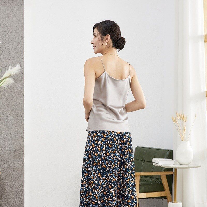 Falda Midi de Seda Estampado Floral view 2