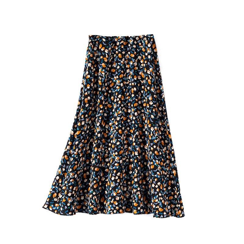 Falda Midi de Seda Estampado Floral view 6