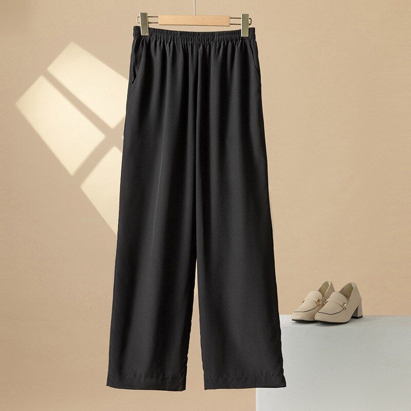 Seiden-Freizeithose mit weitem Bein view 6