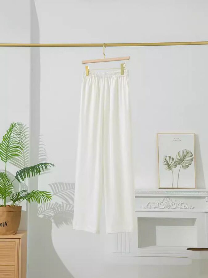 Silk Wide Leg Casual Pants view 2