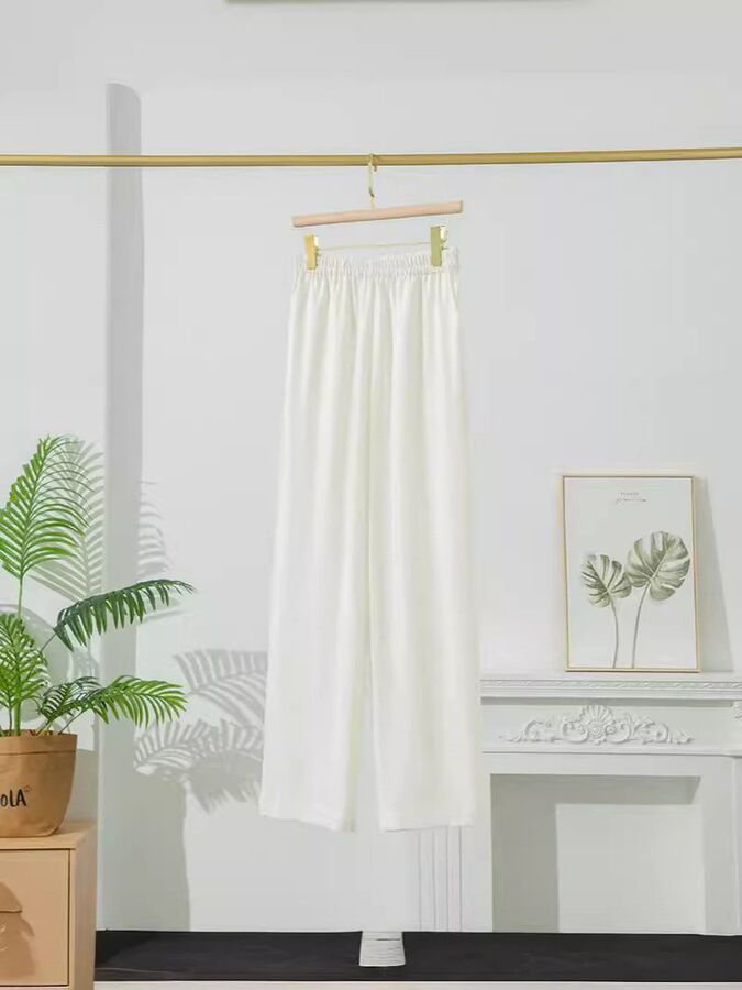 Silk Wide Leg Casual Pants view 4