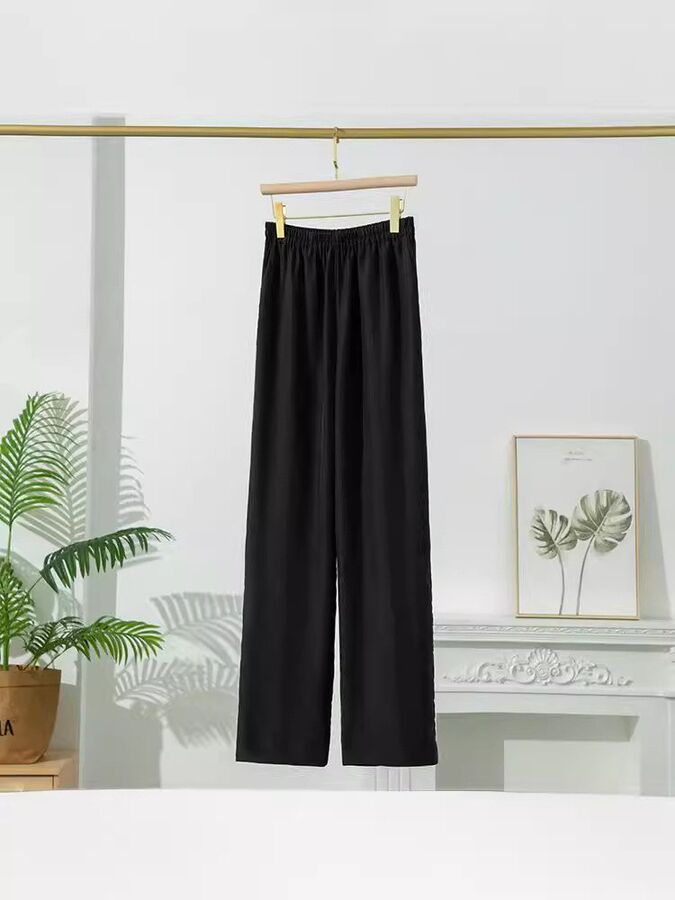 Silk Wide Leg Casual Pants view 5