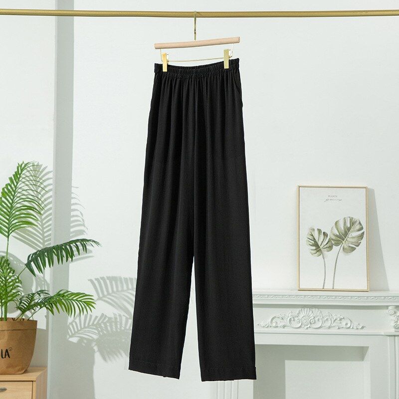 Calça Casual de Seda de Perna Reta view 6