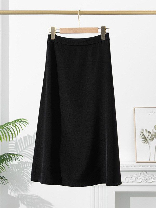Silk A Line Midi Skirt view 4