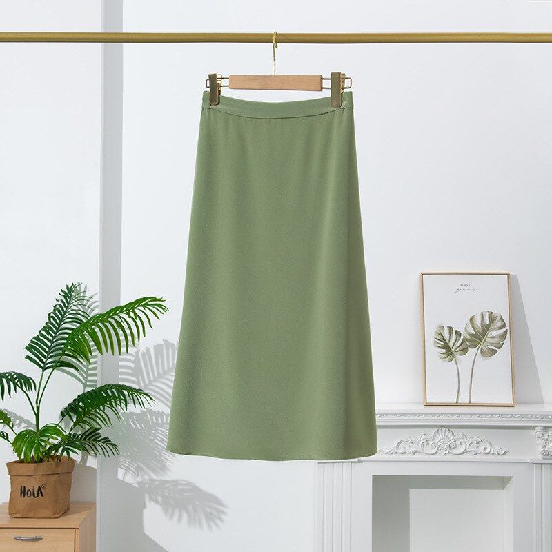 Silk A Line Midi Skirt view 7