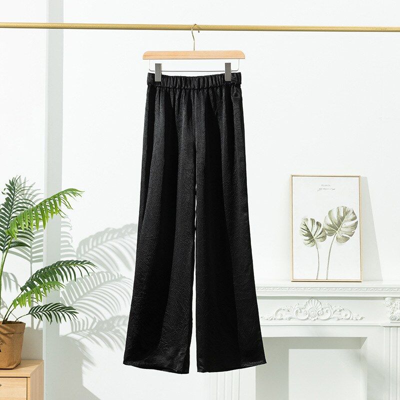 Acetate wide leg casual pants