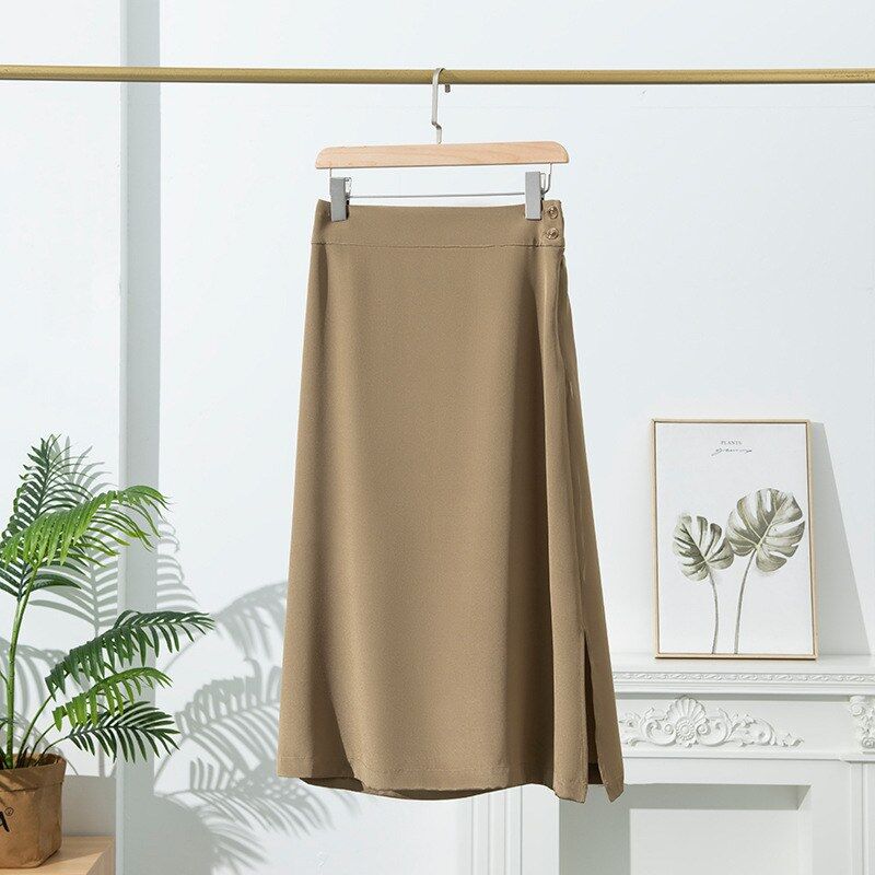 Silk A Line Midi Skirt view 6