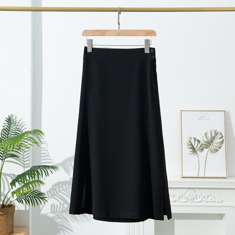 Silk A Line Midi Skirt view 7