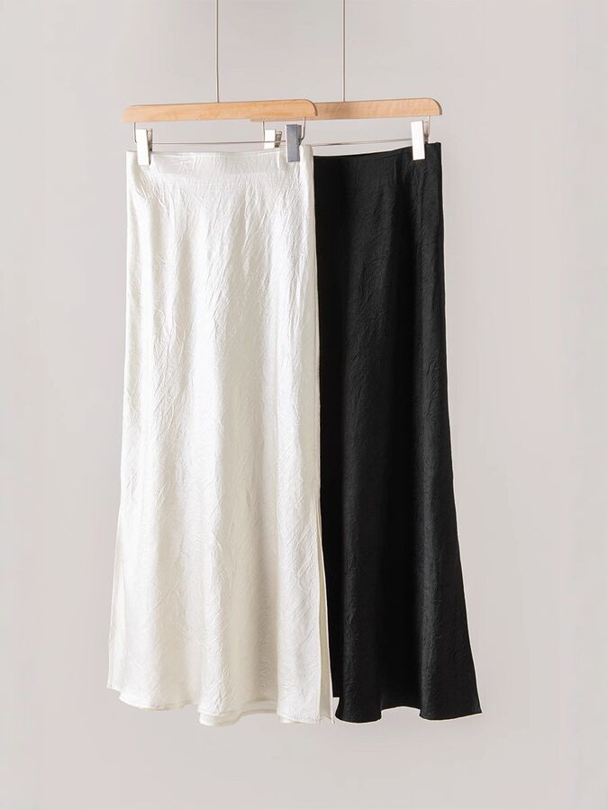 Satin Mermaid Skirt High Waist French