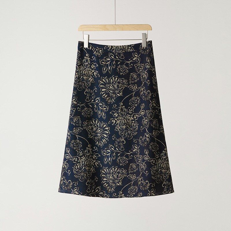 Rok Sutra Bunga A-Line Pinggang Tinggi view 6