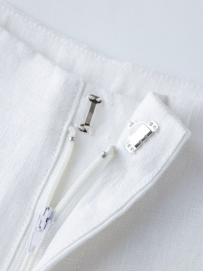 Celana Linen Lurus Pinggang Tinggi Kasual view 5