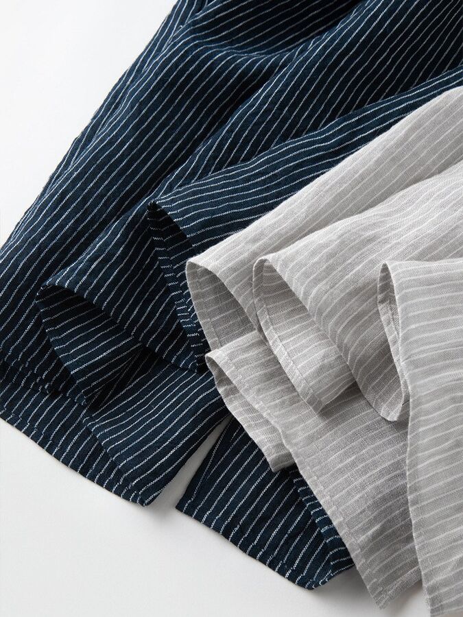 Linen Striped Midi Skirt view 4