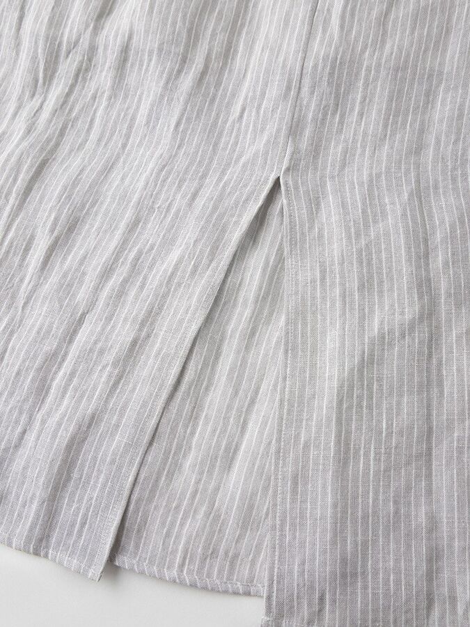 Linen Striped Midi Skirt view 5