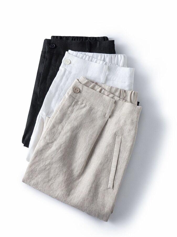Weiße Leinenshorts view 5