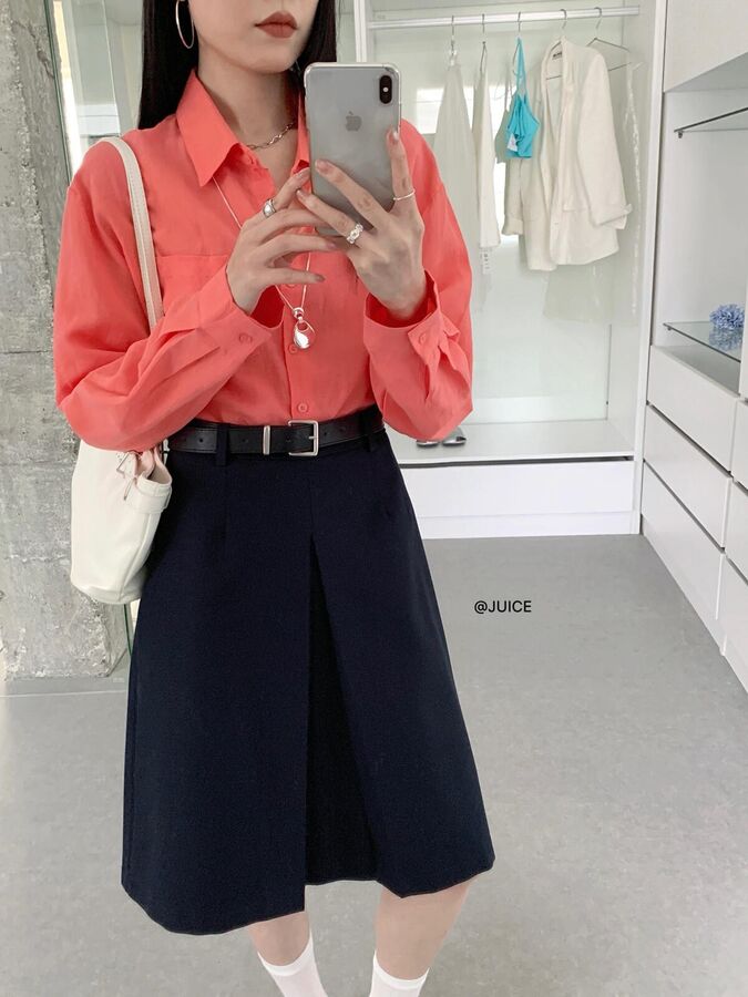 Korean Office Slit Midi Skirt view 2