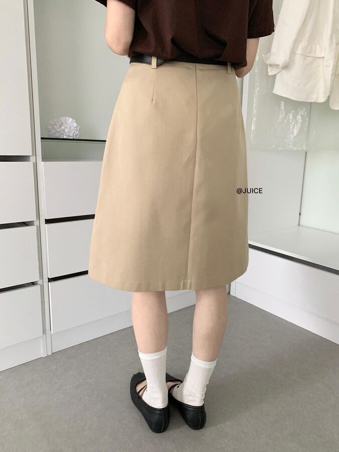 Korean Office Slit Midi Skirt view 5
