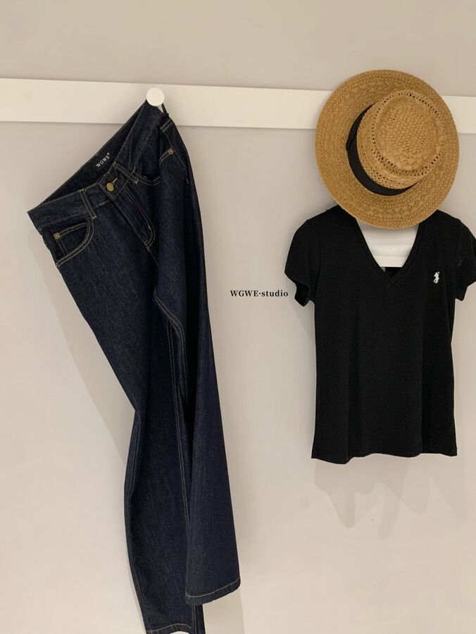 High Waist Straight Leg Jeans view 5