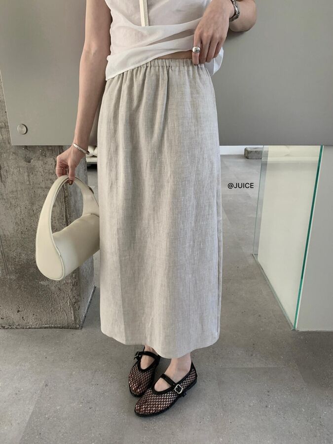 Minimalist Elastic Waist Straight Skirt view 2