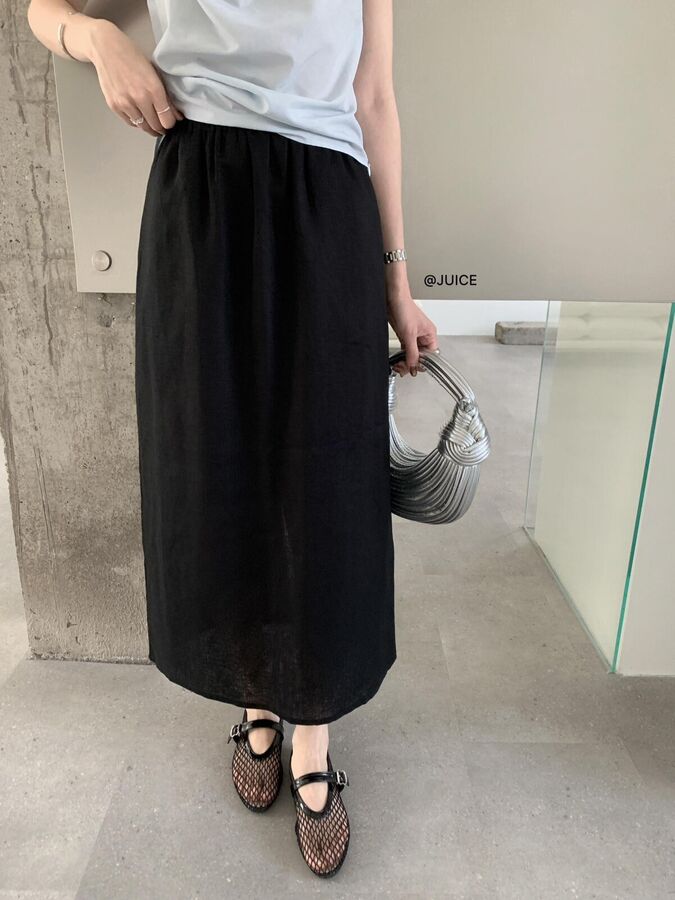 Minimalist Elastic Waist Straight Skirt view 4