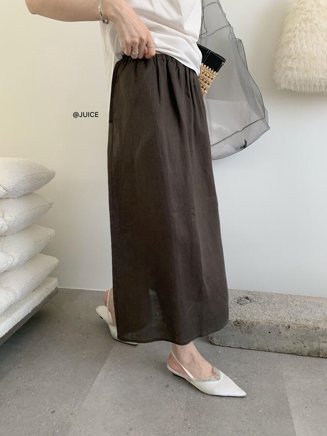 Minimalist Elastic Waist Straight Skirt view 5