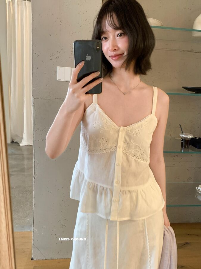 Lace Spliced Tie Straight Skirt view 3