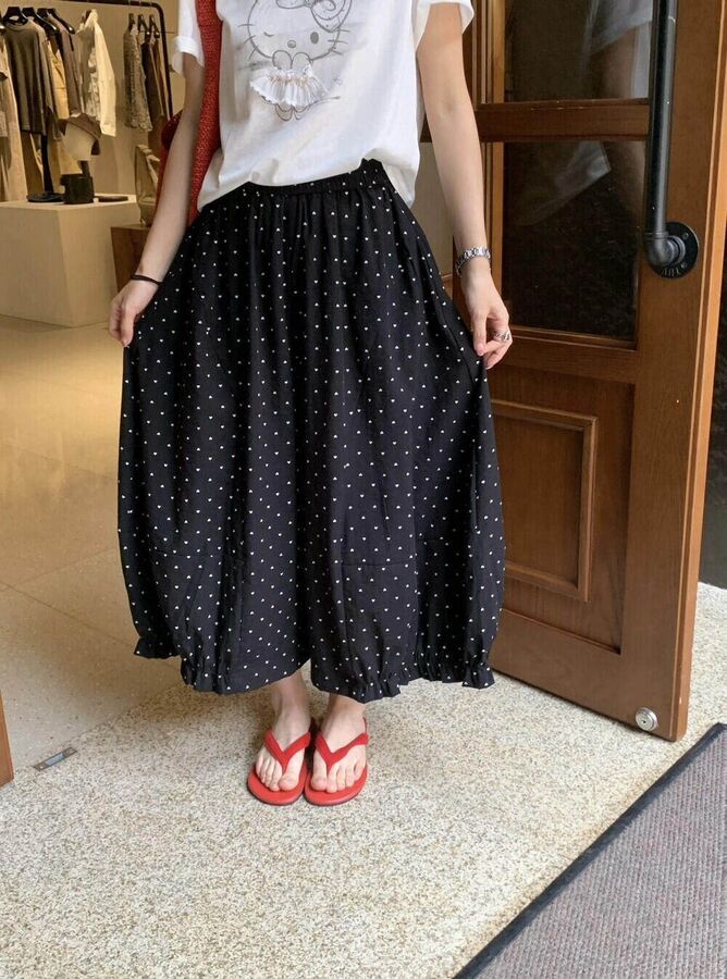 Heart Print Lace Trim Cropped Pants view 3