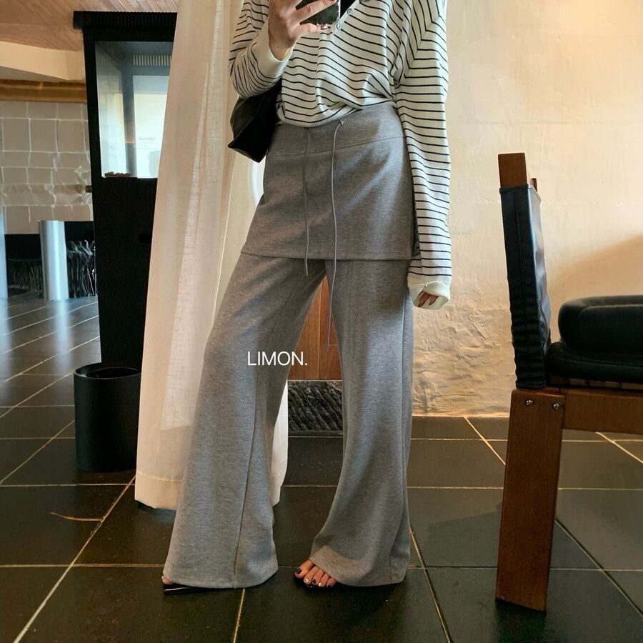 Drawstring Flared Casual Pants