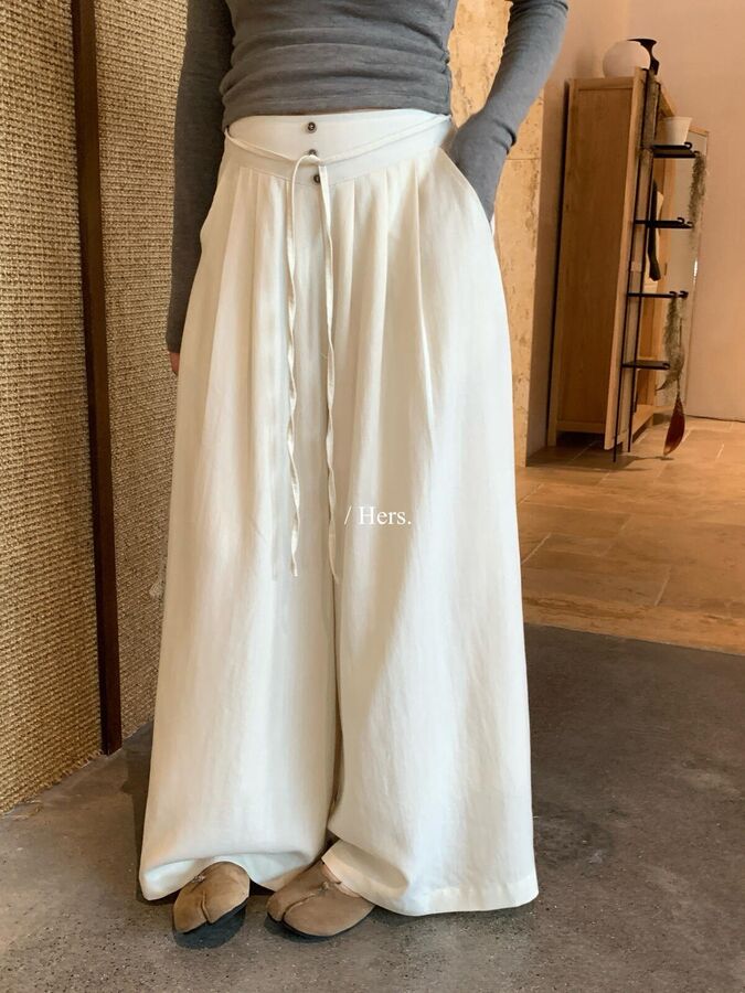 Tie Pleated Casual Pants