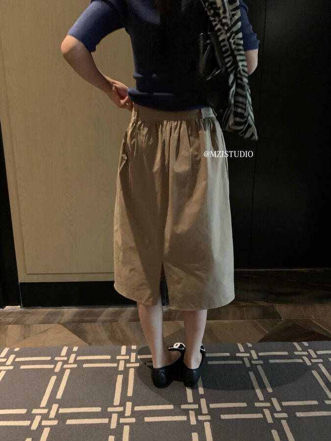 Falda Midi Plisada A-Line Coreana view 5