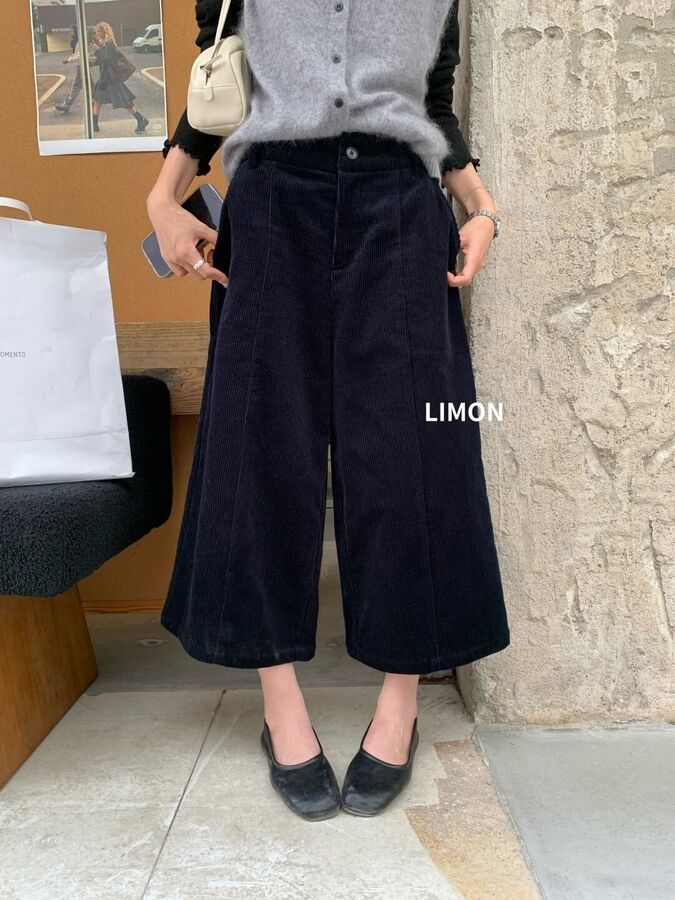 Koreanische Vintage Cordhose mit weitem Bein view 8