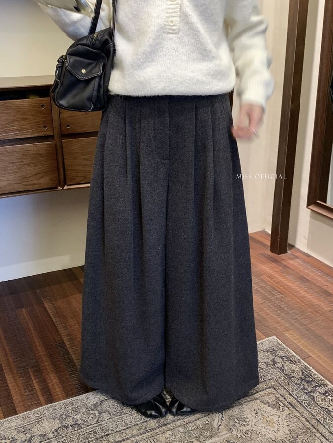 Koreanische minimalistische gebürstete Wide-Leg-Hose view 2