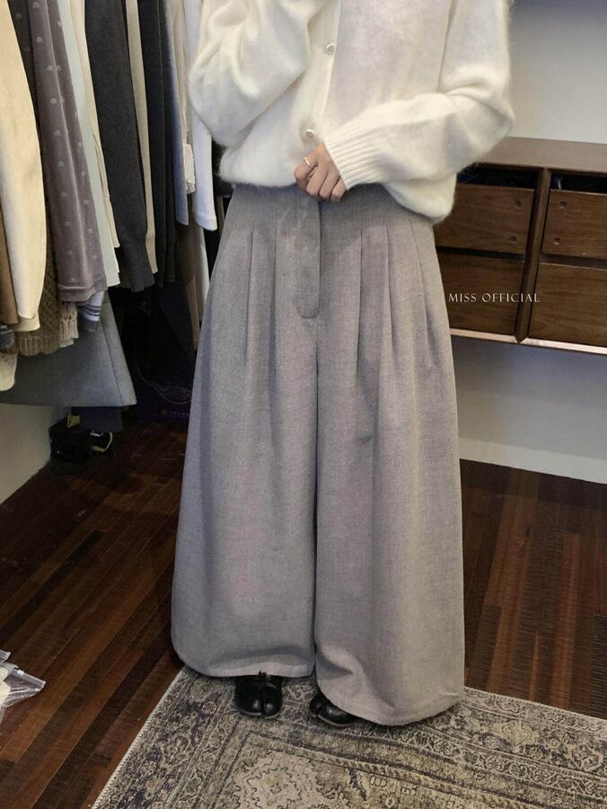 Koreanische minimalistische gebürstete Wide-Leg-Hose view 3