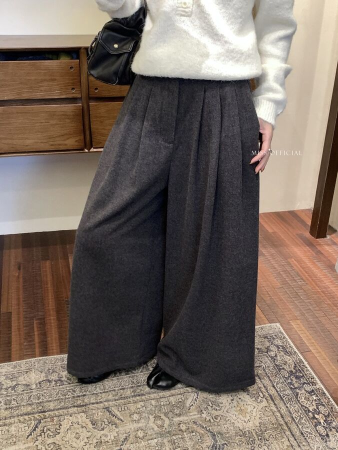 Koreanische minimalistische gebürstete Wide-Leg-Hose view 4