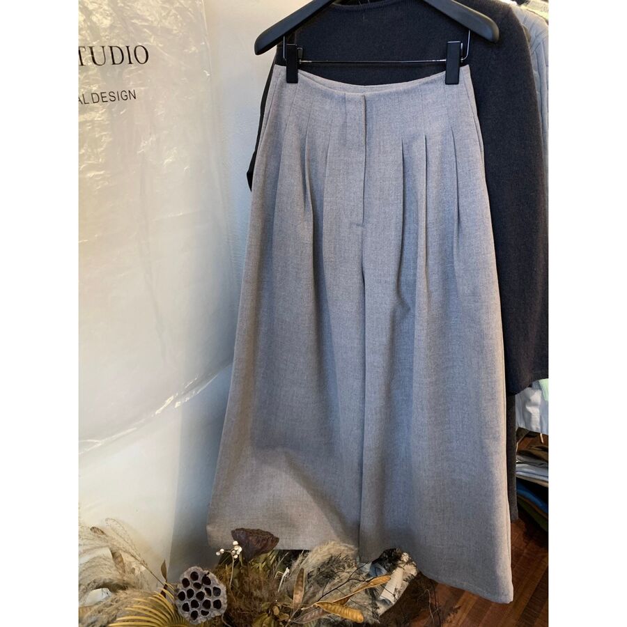 Koreanische minimalistische gebürstete Wide-Leg-Hose view 7