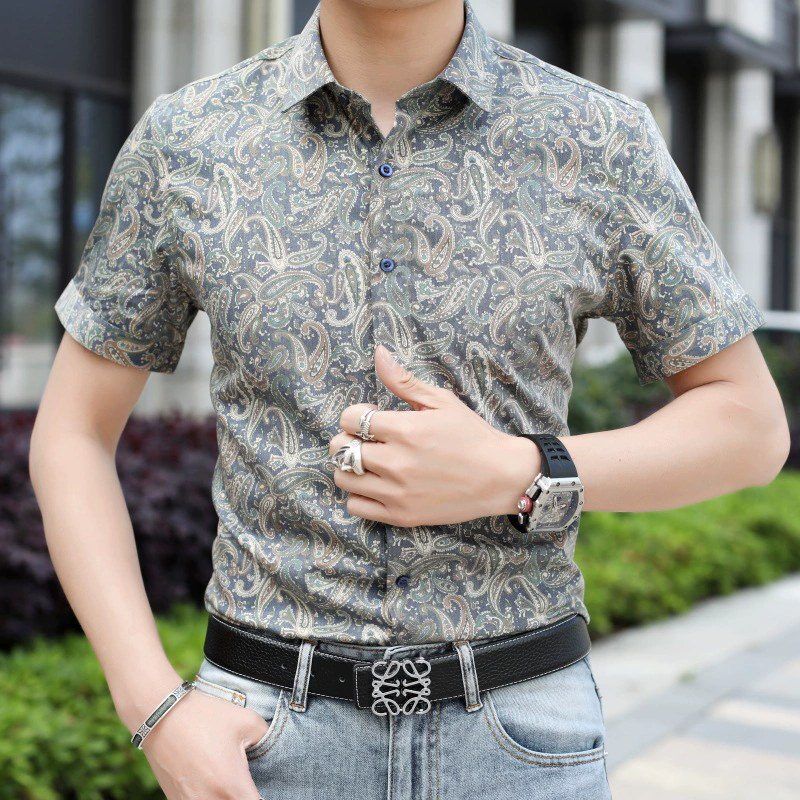 Casual men shirt AC-CS-003 polyester wholesale from China