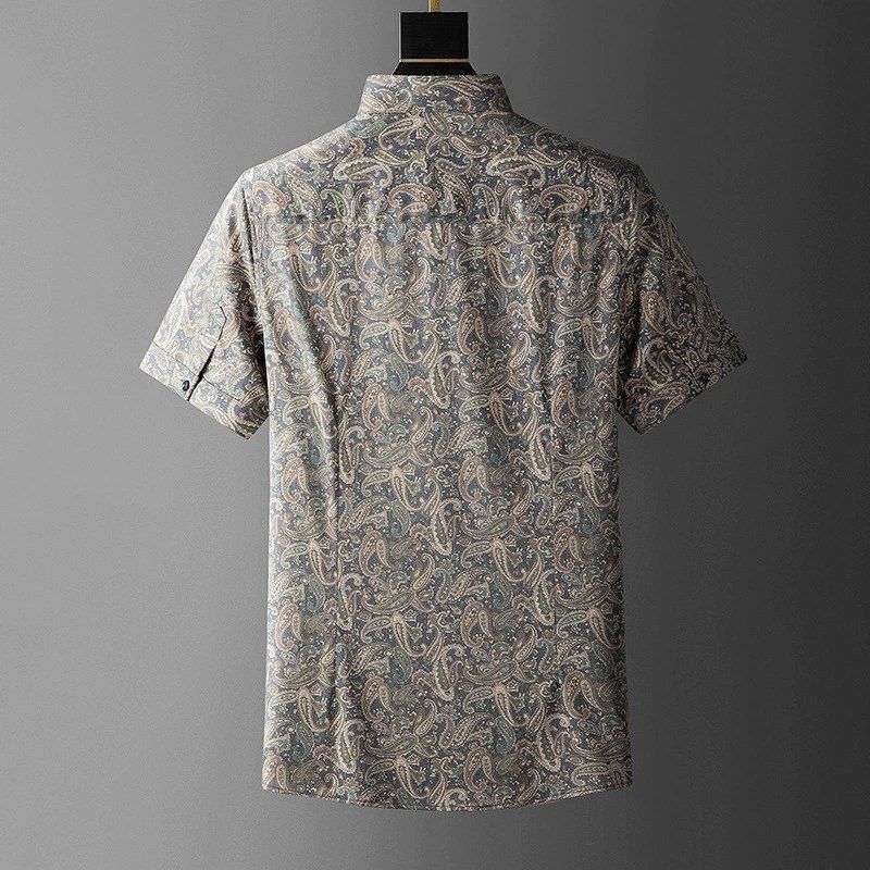 Chemise à manches courtes cachemire coupe ajustée décontractée view 2
