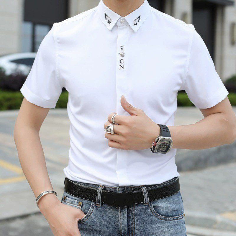 Chemise homme décontractée AC-CS-004 polyester en gros de Chine