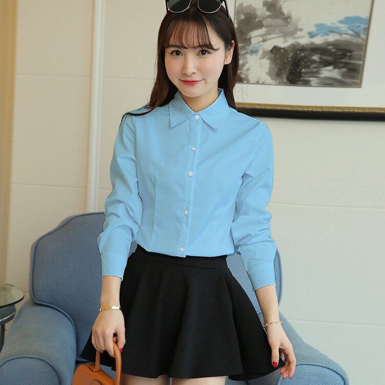 Korean Slim Long Sleeve Work Shirt view 11