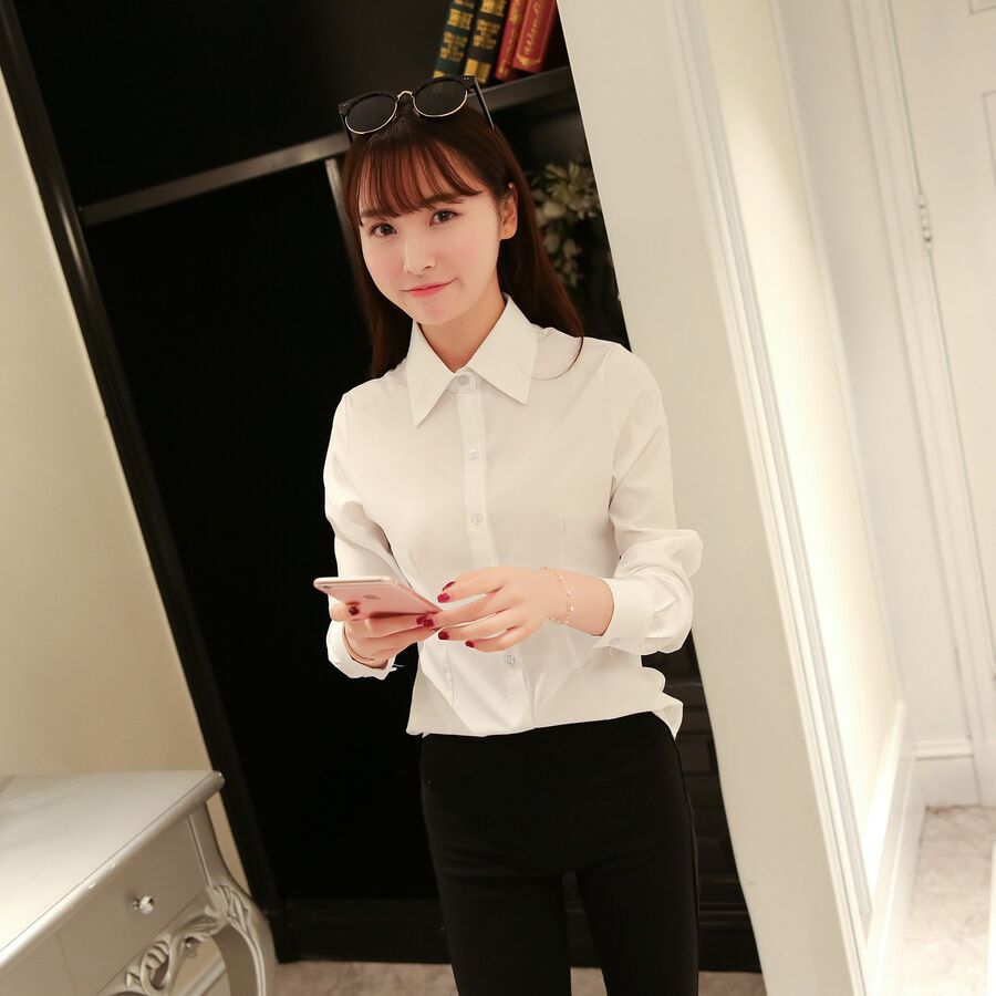 Korean Slim Long Sleeve Work Shirt view 2