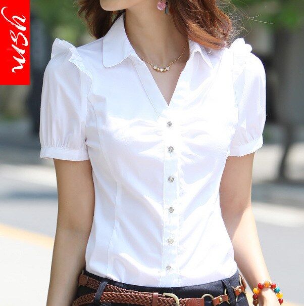 Camisa de Trabajo Coreana Slim Manga Corta view 4