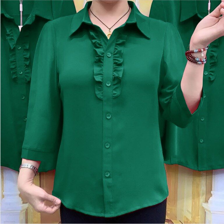 Bluse mit Polokragen und halben Ärmeln view 3