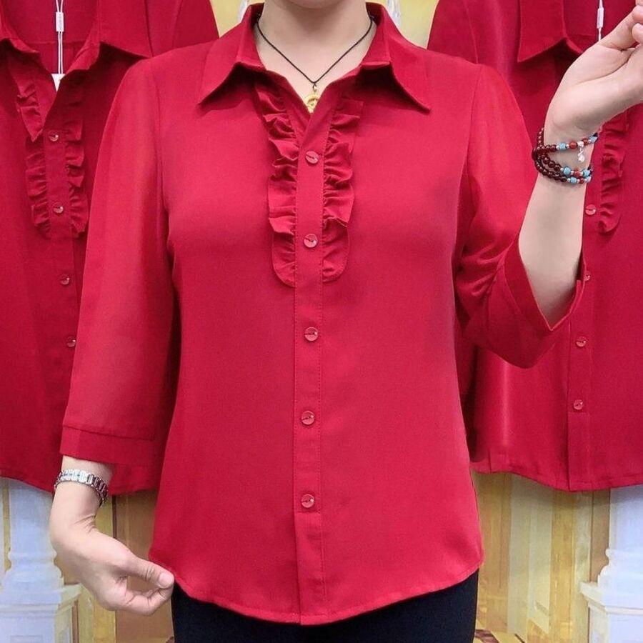 Bluse mit Polokragen und halben Ärmeln view 6
