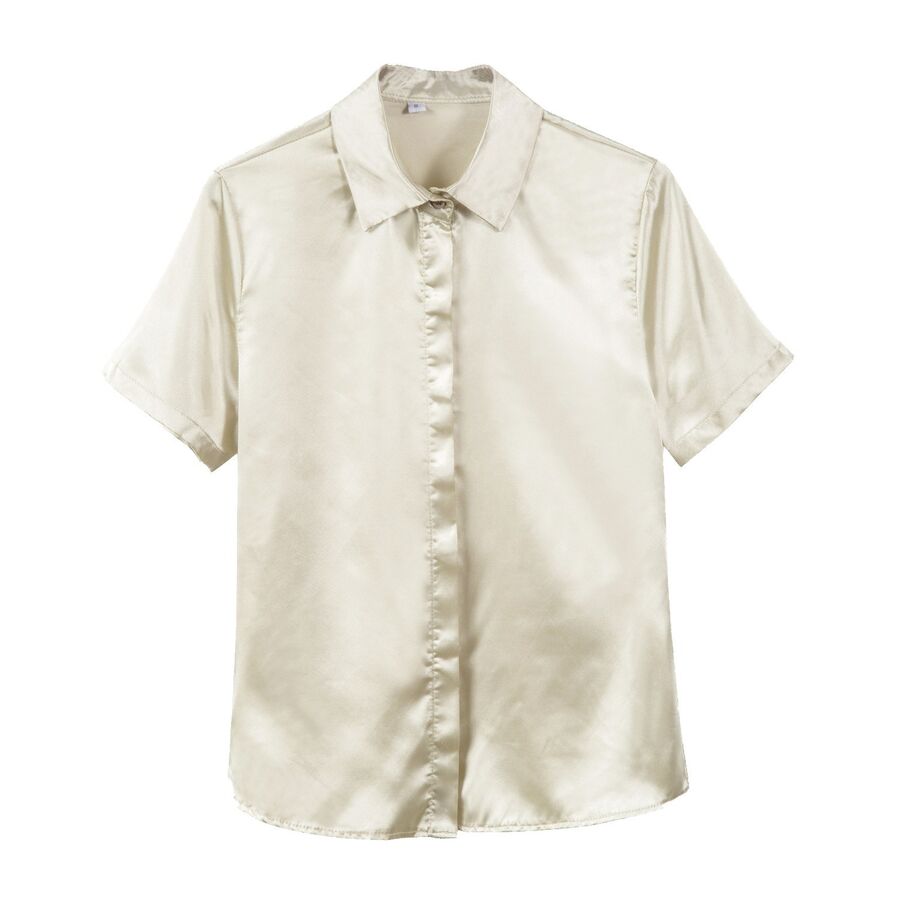 Korean White Short Sleeve Work Shirt view 5